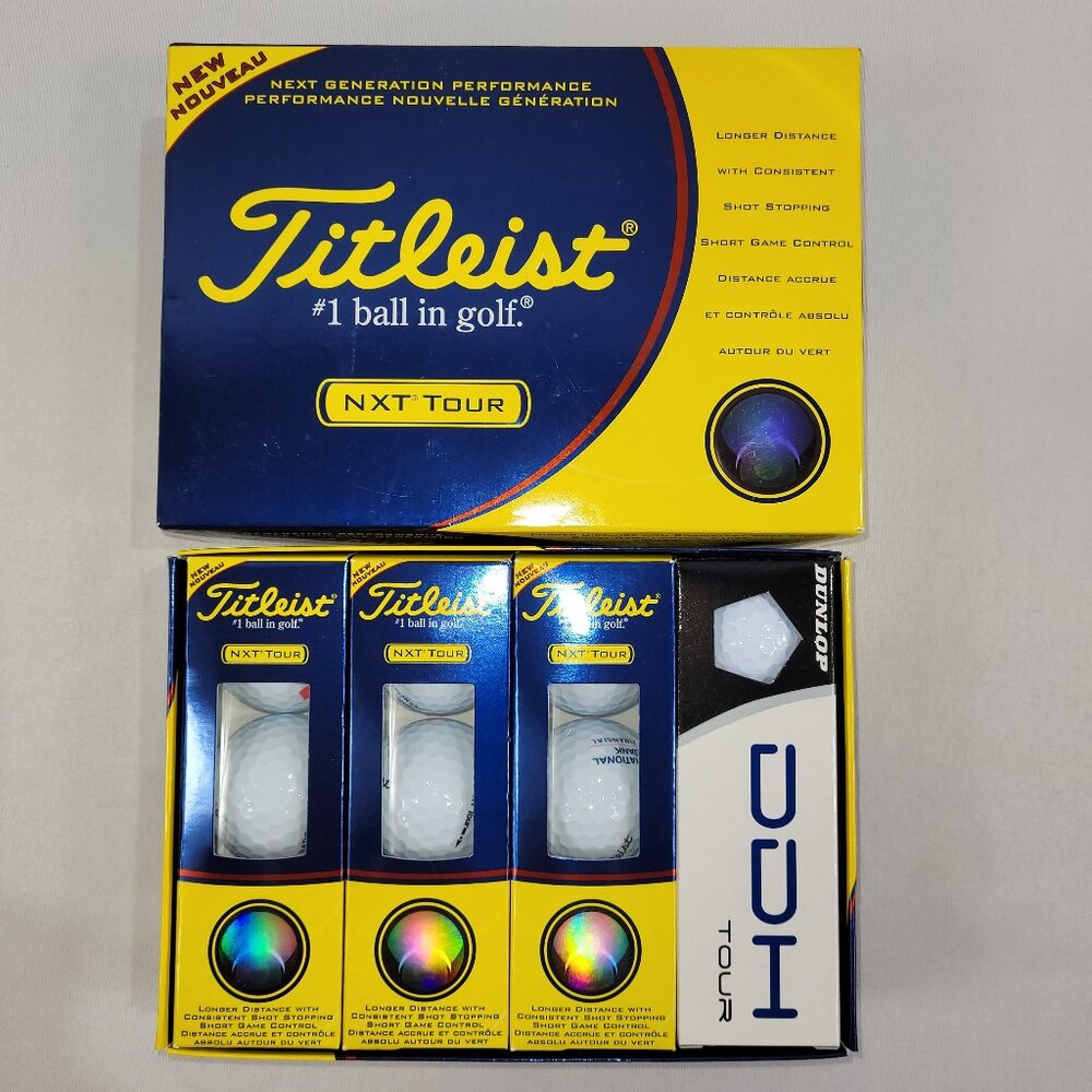 Titleist NXT Tour & Dunlop DDH Tour 12 Golf Balls 1 Dozen NEW
